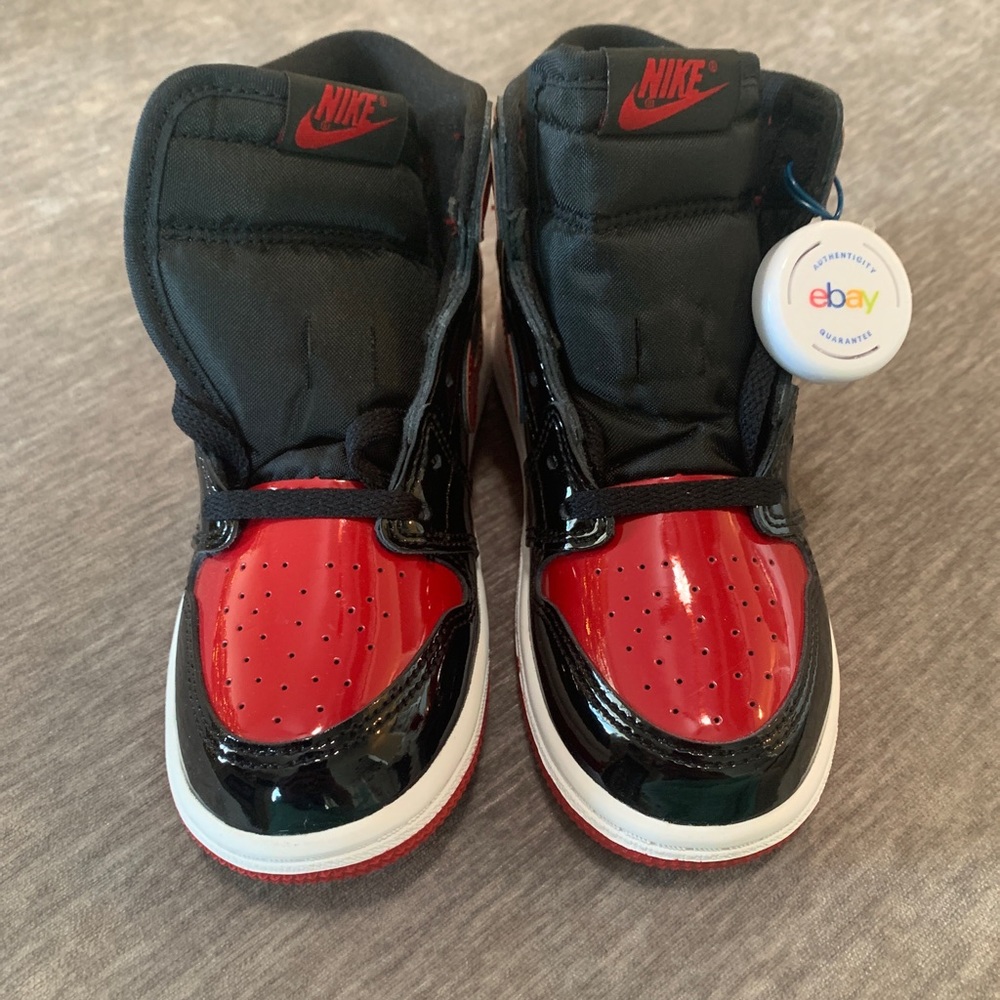 Air Jordan 1 Retro High OG Patent Bred Black And Red TD Size 10C